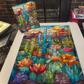 Puzzle en bois de cactus coloré 1000 pièces
